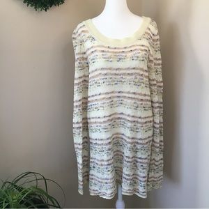 Anthropologie Moth Boho Linen Blend Sweater XL X-Large Lightweight Breathable